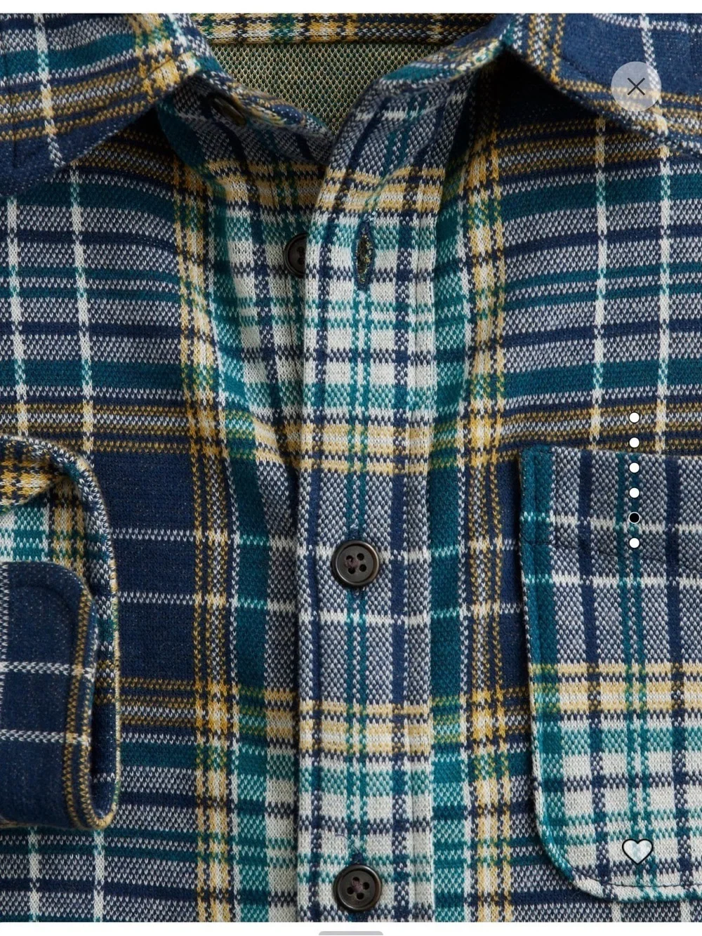 J. Crew Navy and Yellow Plaid Button-Down Shirt